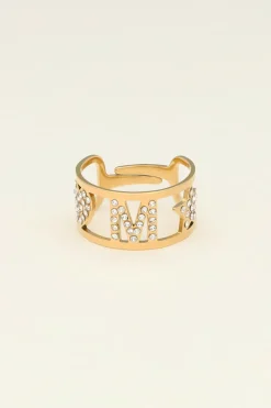 My Jewellery Bague Ajustable à Initiale Fashion