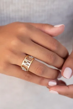 My Jewellery Bague Ajustable à Initiale Fashion