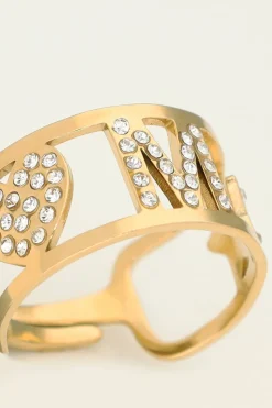 My Jewellery Bague Ajustable à Initiale Fashion