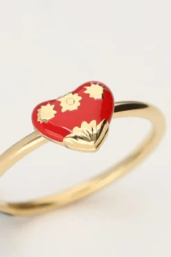 My Jewellery Bague Avec Cœur Rouge Vintage Outlet