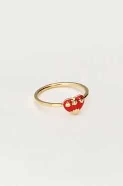 My Jewellery Bague Avec Cœur Rouge Vintage Outlet