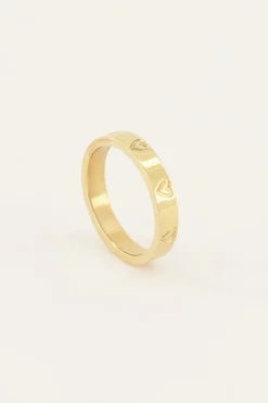 My Jewellery Bague Avec Cœurs Gravés Outlet