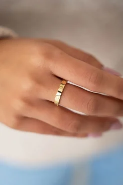 My Jewellery Bague Avec Cœurs Gravés Outlet
