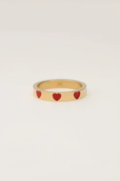 My Jewellery Bague Avec Cœurs Rouges Hot