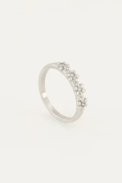 My Jewellery Bague Avec Fleurs Et Pierres Discount