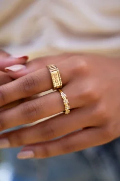 My Jewellery Bague Avec Fleurs Et Pierres Discount