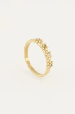 My Jewellery Bague Avec Fleurs Et Pierres Discount