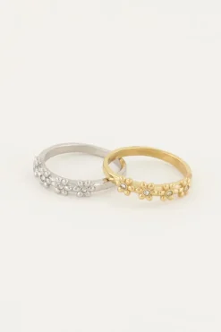 My Jewellery Bague Avec Fleurs Et Pierres Discount