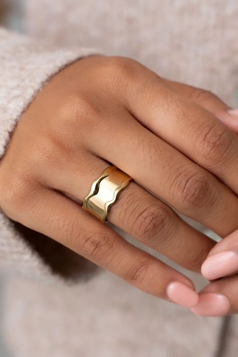 My Jewellery Bague Avec Vague Et Texture New