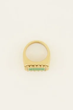 My Jewellery Bague Bold Spirit Avec Charm « Amour » Vert Fashion