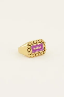 My Jewellery Bague Bold Spirit Avec Charm « Amour » Rose Clearance