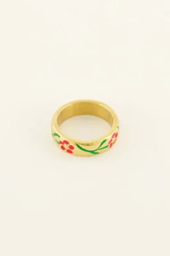 My Jewellery Bague Casa Fiore Avec Fleurs Rouges New