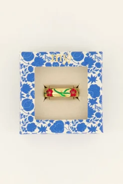My Jewellery Bague Casa Fiore Avec Fleurs Rouges New