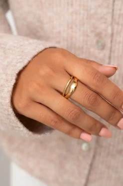My Jewellery Bague Double Bold à La Forme Organique Outlet