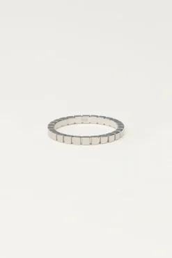 My Jewellery Bague Minimaliste à Carreaux Discount