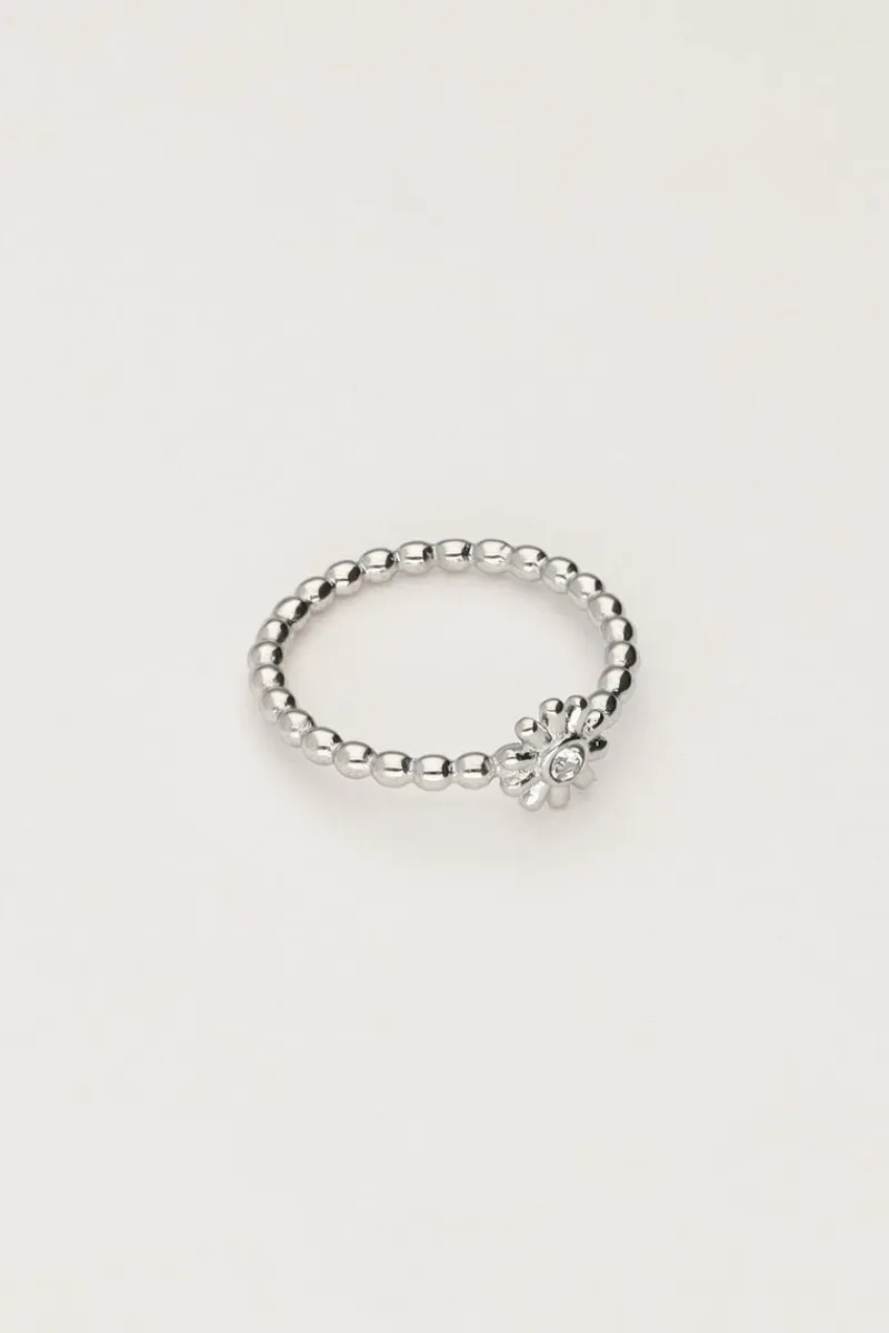 My Jewellery Bague Minimaliste Avec Fleur Et Pierre Best