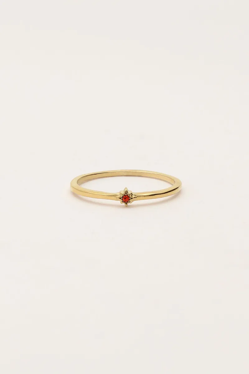 My Jewellery Bague Minimaliste Avec Pierre De Naissance Fashion