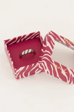 My Jewellery Bague MOOD Avec Pierres Fines Roses Outlet