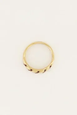 My Jewellery Bague MOOD Avec Pierres Fines Roses Outlet