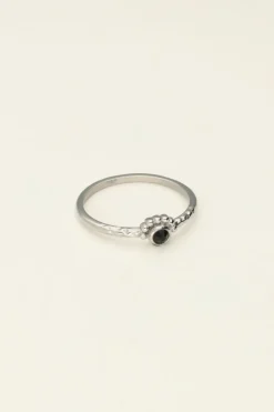 My Jewellery Bague Petite Pierre Noire Universe Fashion