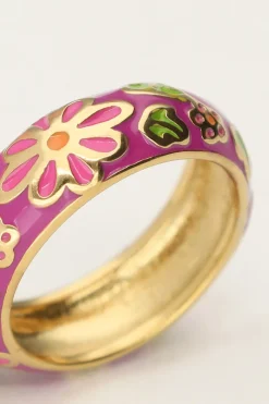My Jewellery Bague Sunrocks Violette à Fleurs New