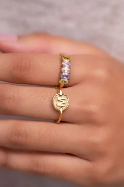 My Jewellery Bague Tendance Cocktail Avec Pierres Multicolores New