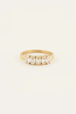 My Jewellery Bague Tendance Cocktail Avec Pierres Transparentes Outlet