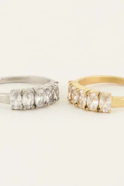 My Jewellery Bague Tendance Cocktail Avec Pierres Transparentes Outlet