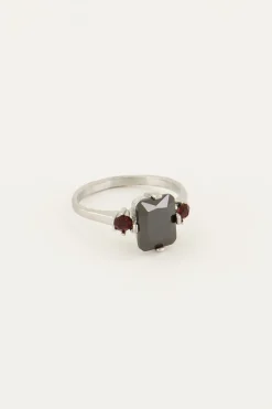 My Jewellery Bague Tendance Vintage à Cristal Noir Best