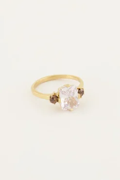 My Jewellery Bague Tendance Vintage à Cristal Transparent New