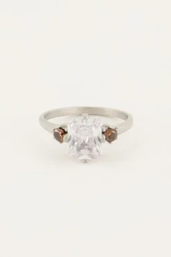 My Jewellery Bague Tendance Vintage à Cristal Transparent New