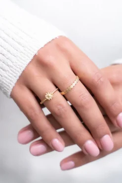 My Jewellery Bague Torsadée Avec Fleur Fashion