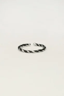 My Jewellery Bague Torsadée Noire Discount