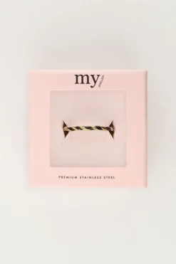 My Jewellery Bague Torsadée Noire Discount