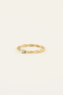 My Jewellery Bague Torsadée Pierre Azzurro Hot