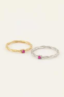 My Jewellery Bague Torsadée Pierre Very Berry Clearance