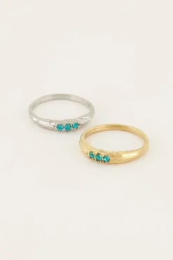 My Jewellery Bague Trois Pierres Azzurro Discount