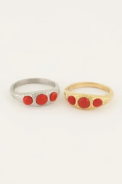 My Jewellery Bague Trois Pierres Cranberry Hot