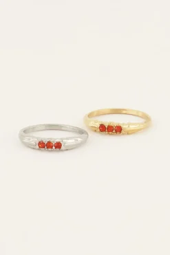 My Jewellery Bague Trois Pierres Pomegranate Online