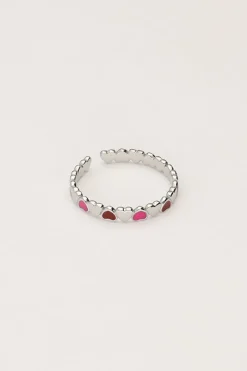 My Jewellery Bague Vintage Avec Cœurs Roses Et Rouges Best