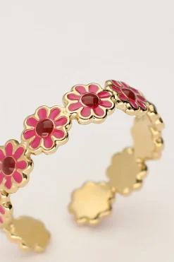 My Jewellery Bague Vintage Avec Fleurs Roses Et Rouges Hot