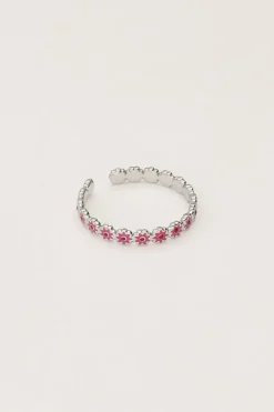 My Jewellery Bague Vintage Avec Mini Fleur Rose Et Rouge Sale