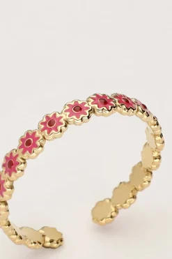 My Jewellery Bague Vintage Avec Mini Fleur Rose Et Rouge Sale