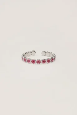 My Jewellery Bague Vintage Avec Mini Fleur Rose Et Rouge Sale