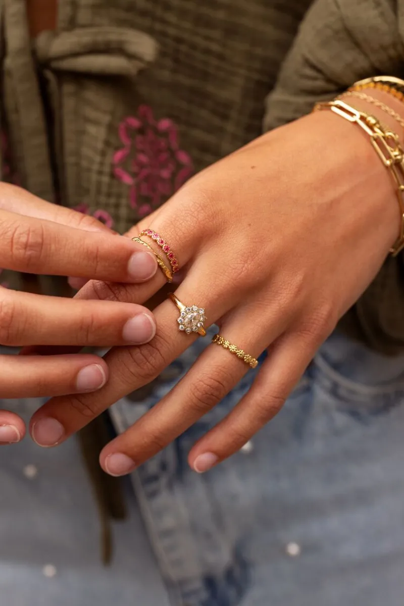 My Jewellery Bague Vintage Avec Strass Transparents Online