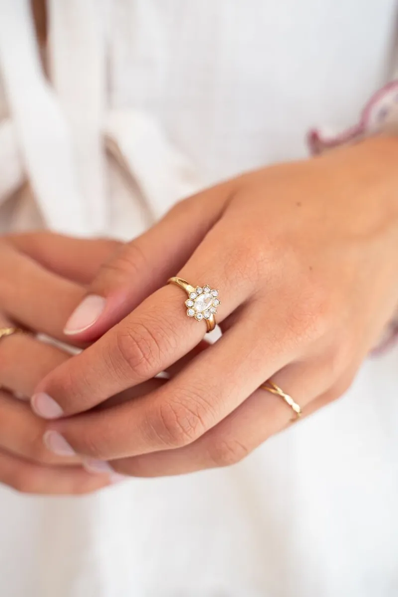 My Jewellery Bague Vintage Avec Strass Transparents Online
