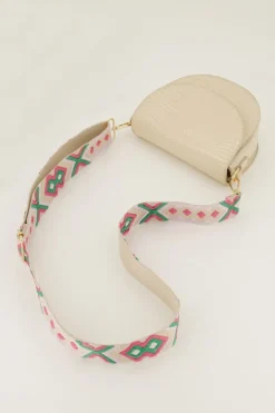 My Jewellery Bandoulière Beige Avec Rose Et Vert New