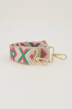 My Jewellery Bandoulière Beige Avec Rose Et Vert New