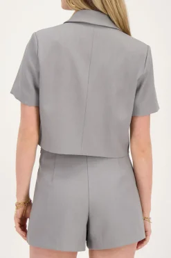 My Jewellery Blazer Court à Manches Courtes Gris Clearance