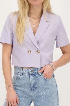 My Jewellery Blazer Court Lilas à Manches Courtes Violet/Violet clair New